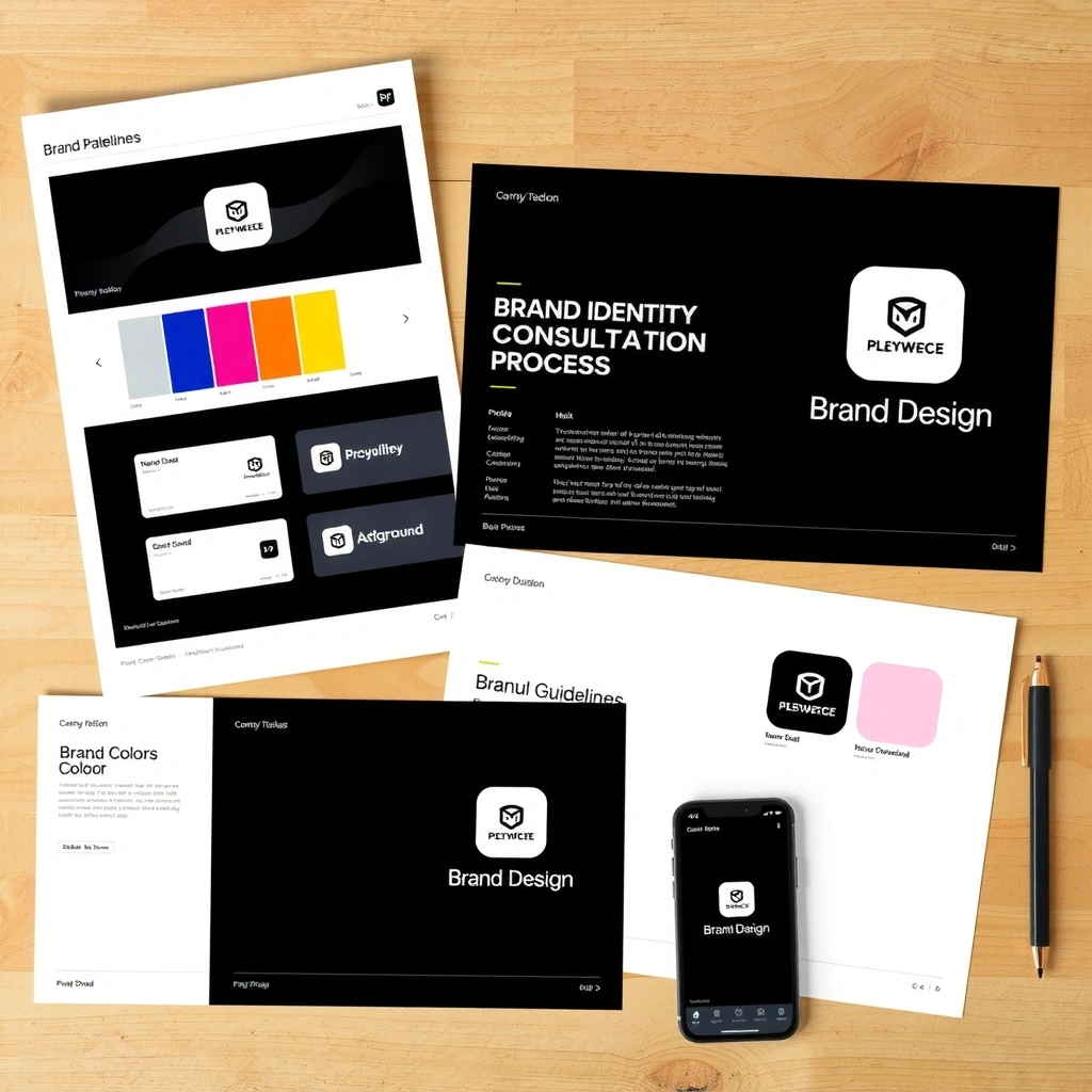 Brand identity and web presence consulting with logo designs and brand guidelines